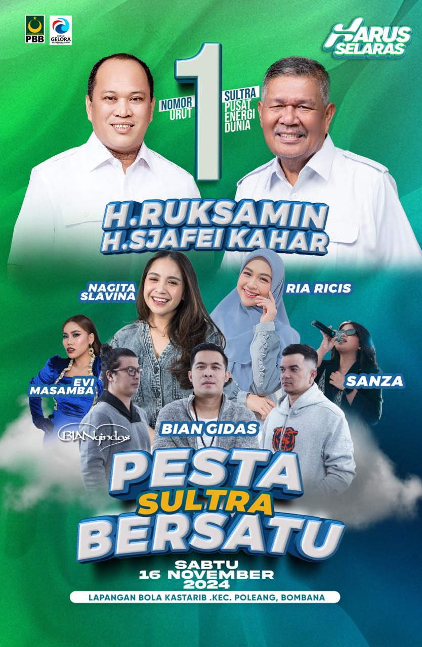 Ruksamin-Sjafei Bersama Nagita Slavina dan D’Bagindas Bakal Menyapa Warga Bombana, Besok